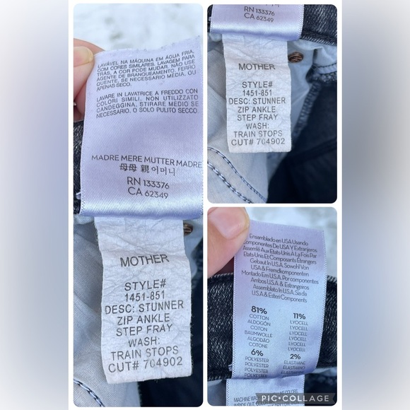 Mother - Stunner Zip Ankle Step Fray Skinny Jeans in Train Stops size 25 - Picture 4 of 16